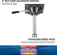 Springfield Spring-Lock  Power-Rise Adjustable Sit-Down Post - Stainless Steel