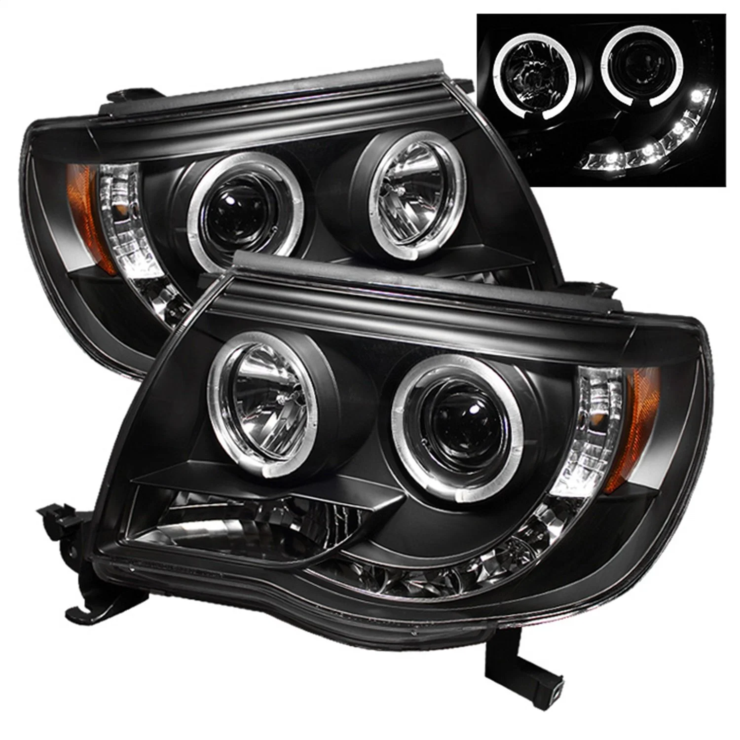 Spyder Auto 5011916 LED Halo Projector Headlights Black/Clear