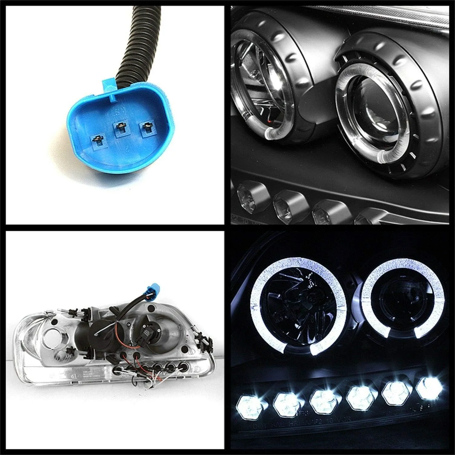 Spyder Auto LED Halo - Amber Reflector - LED - Black - High 9005 - Low H3 5010261