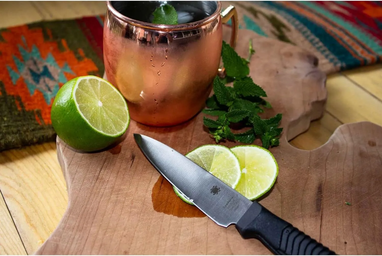 SPYDERCO Lightweight Kitchen Utility Knife with MBS-26 Stainless Steel Blade and Polypropylene Handle