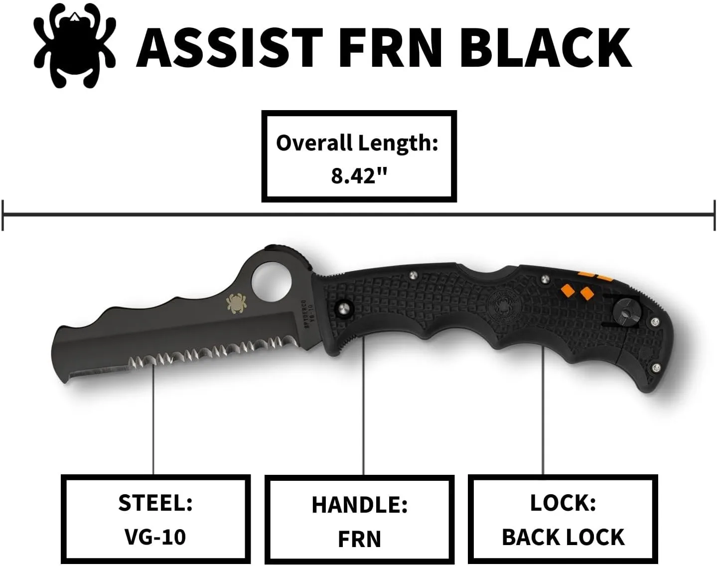 SPYDERCO Assist Rescue Jr Folding Knife