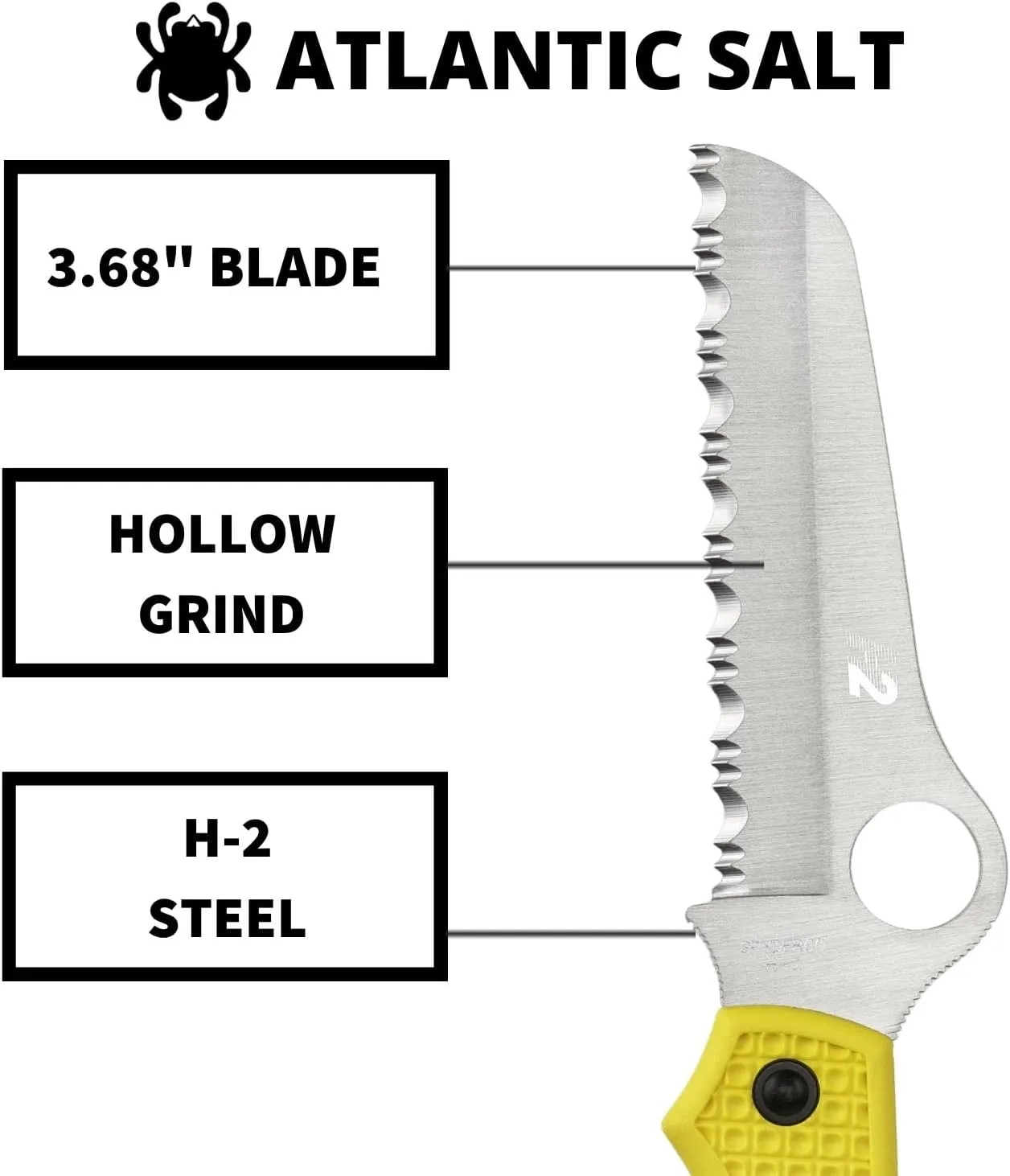 Spyderco Atlantic Salt H-1 Serrated Folding Knife