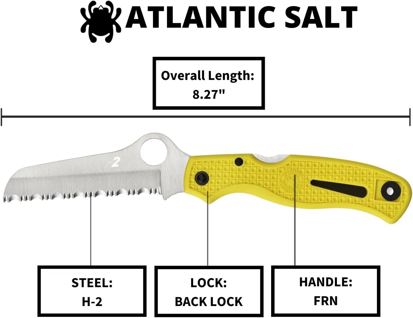 Spyderco Atlantic Salt H-1 Serrated Folding Knife