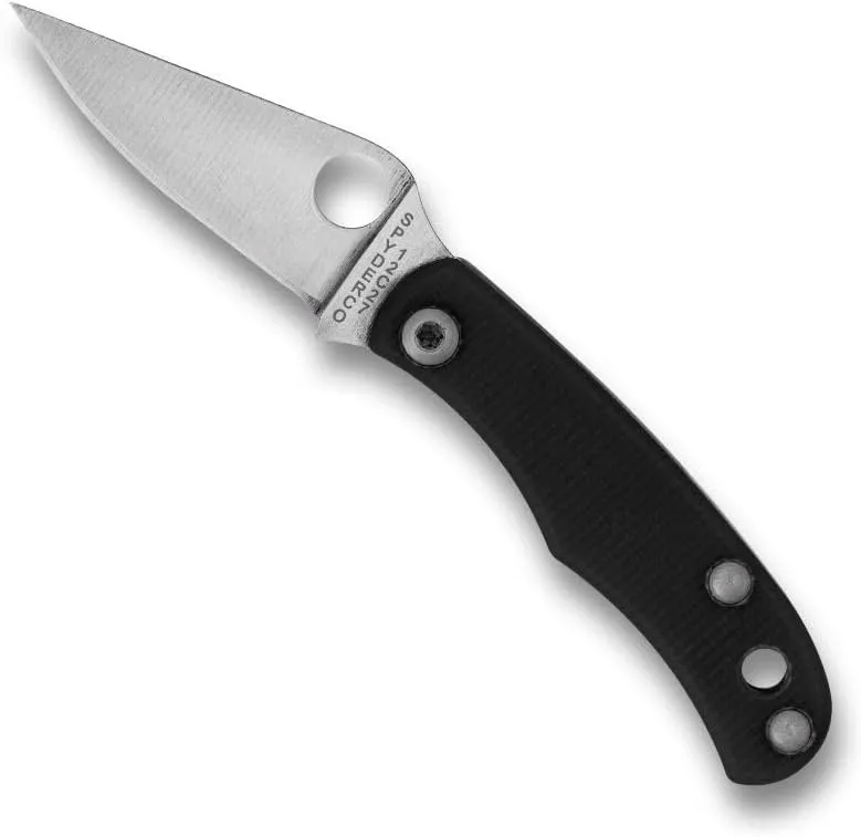 Spyderco Bug Micro-Sized Slipjoint Knife with 1.27 Inch 12C27 Steel Blade and Durable G-10 Black Handle - PlainEdge