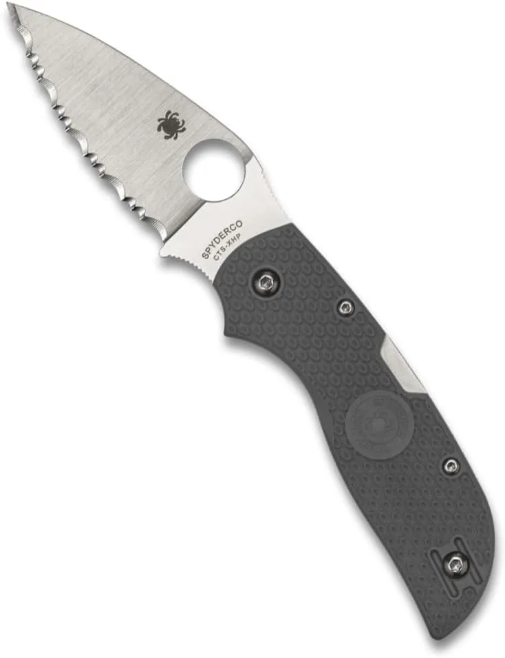 Spyderco Chaparral Folding Utility Pocket Knife with 2.8 Inch CTS XHP Stainless Steel Blade and Gray FRN Handle