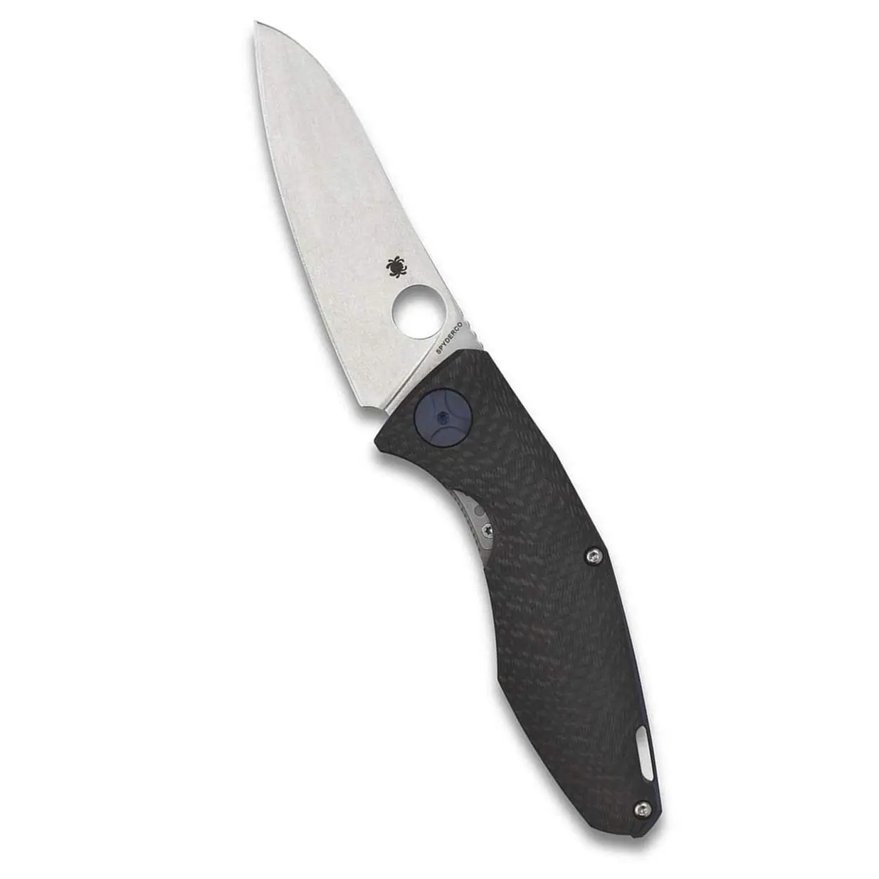 Spyderco Drunken Prestige Premium Knife with 3.50" CPM S90V Stainless Steel Blade and Black Titanium Carbon Fiber Handle