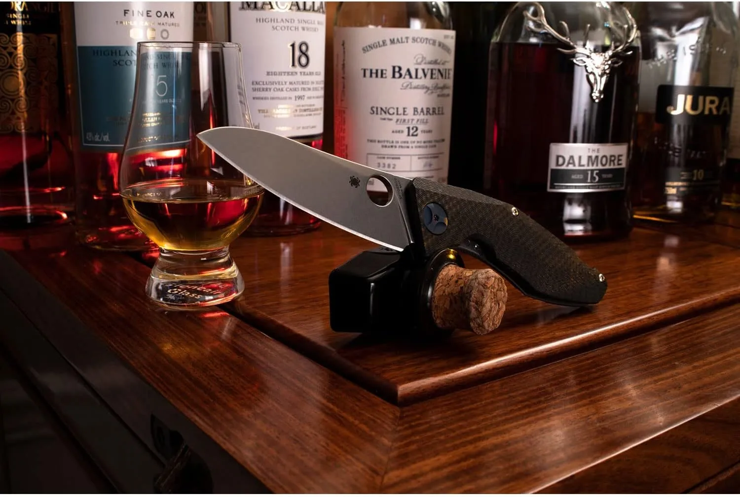 Spyderco Drunken Prestige Premium Knife with 3.50" CPM S90V Stainless Steel Blade and Black Titanium Carbon Fiber Handle