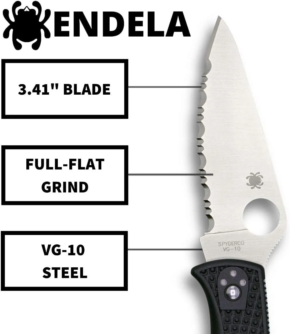 SPYDERCO Endela Lightweight Folding Knife with VG-10 Blade and FRN Handle