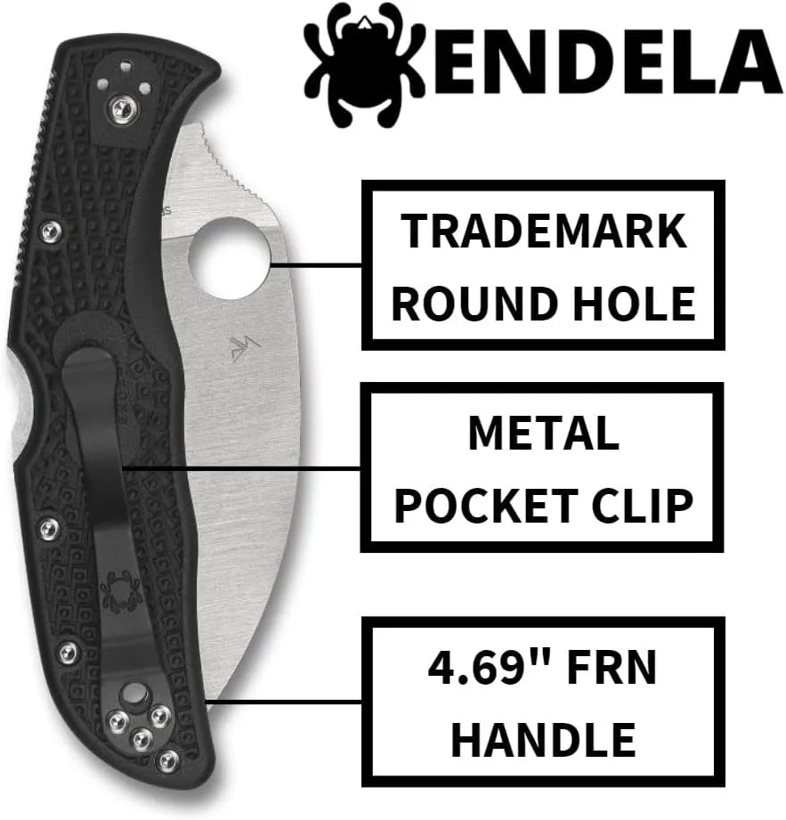 Spyderco Endela Wharncliffe Lightweight Knife with VG-10 Stainless Steel Blade and FRN Handle - SpyderEdge - C243FSWCBK