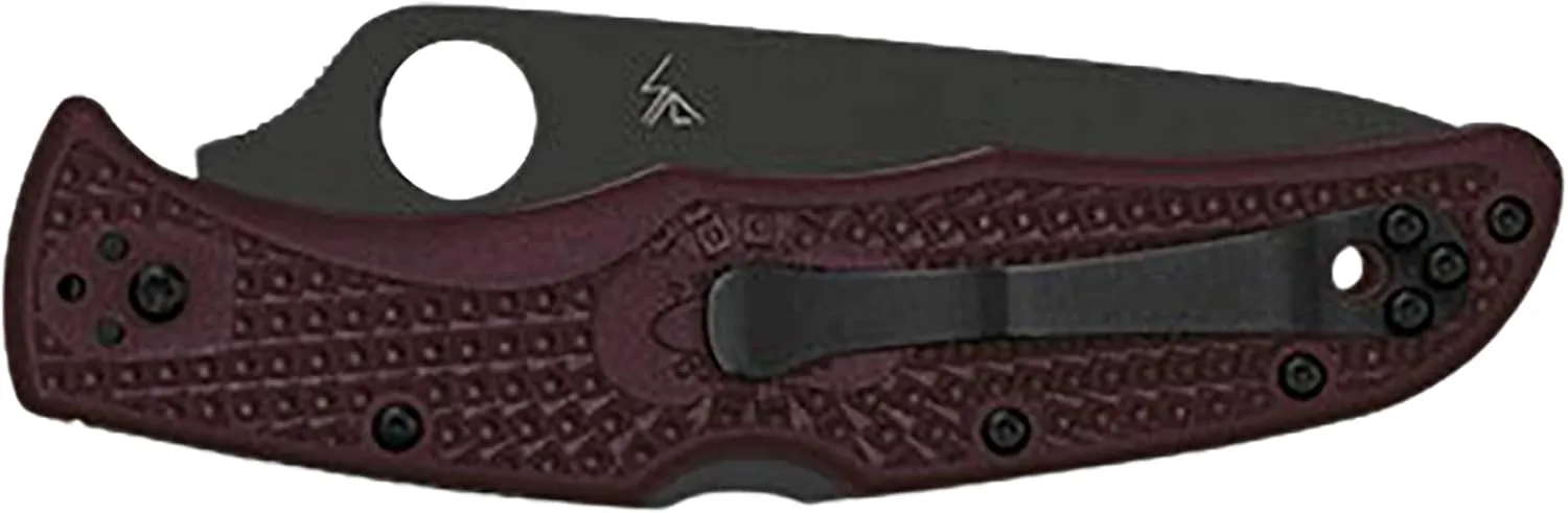 Spyderco Endura 4 Lightweight Sprint Run Folding Knife 3.8" CTS-PD#1 Black Plain Blade, Burgundy FRN Handles