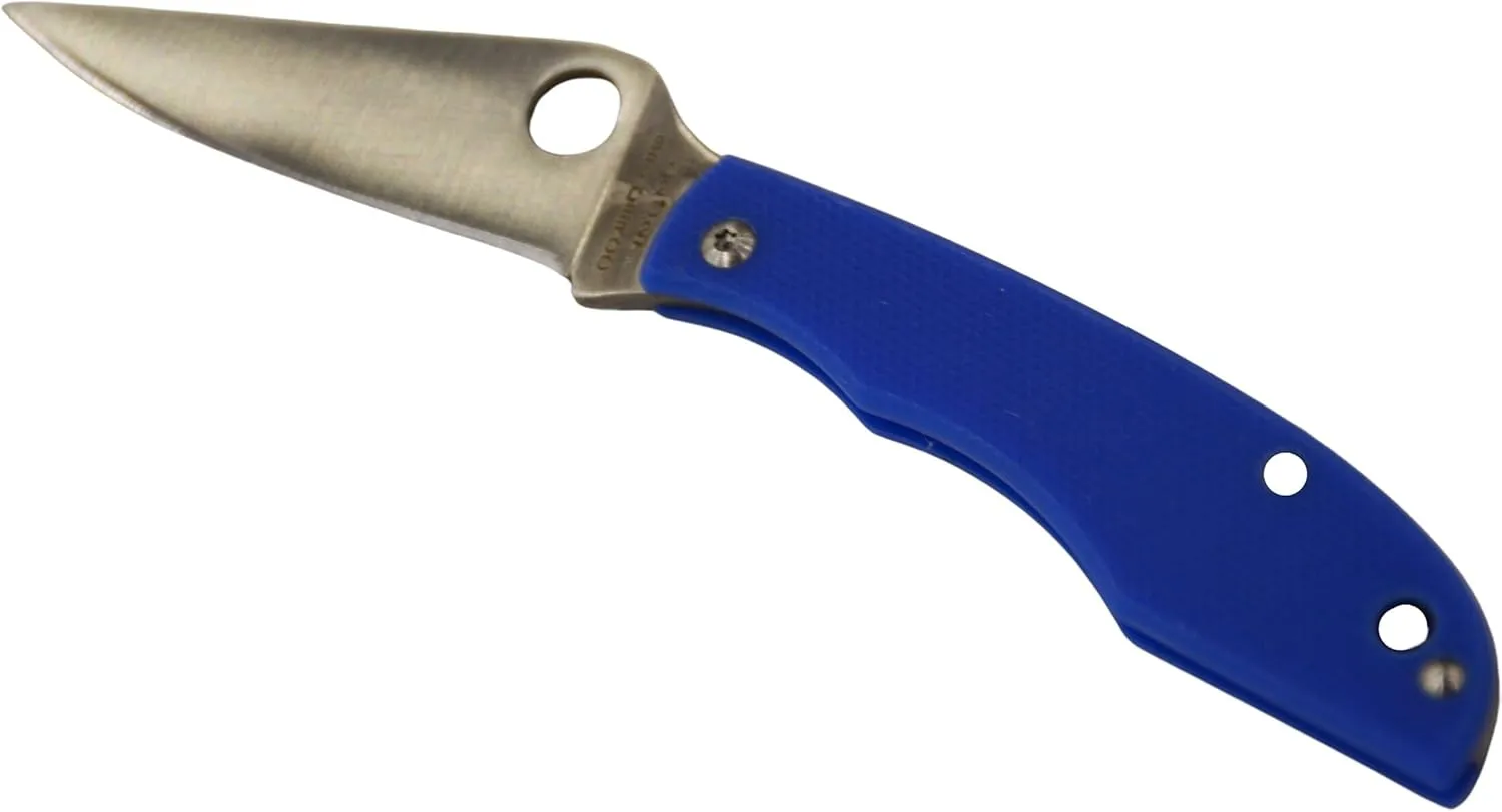 Spyderco Grasshopper Micro-Sized Slipjoint Knife with 2.3 Inch 12C27 Stainless Steel Blade and Durable G-10 Blue Handle
