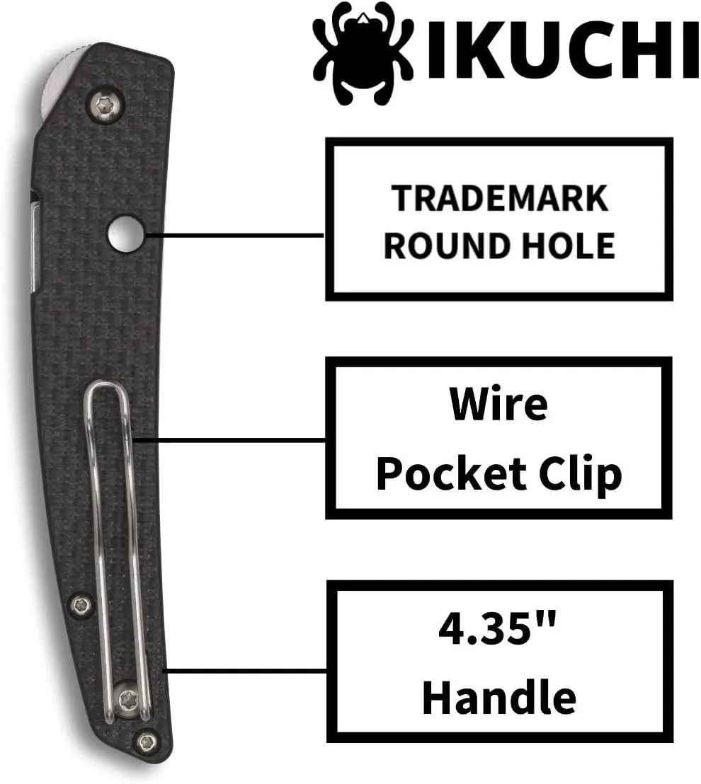 Spyderco Ikuchi Flipper Folding Utility Pocket Knife with 3.26" CPM S30V Stainless Steel Blade and Carbon Fiber G-10