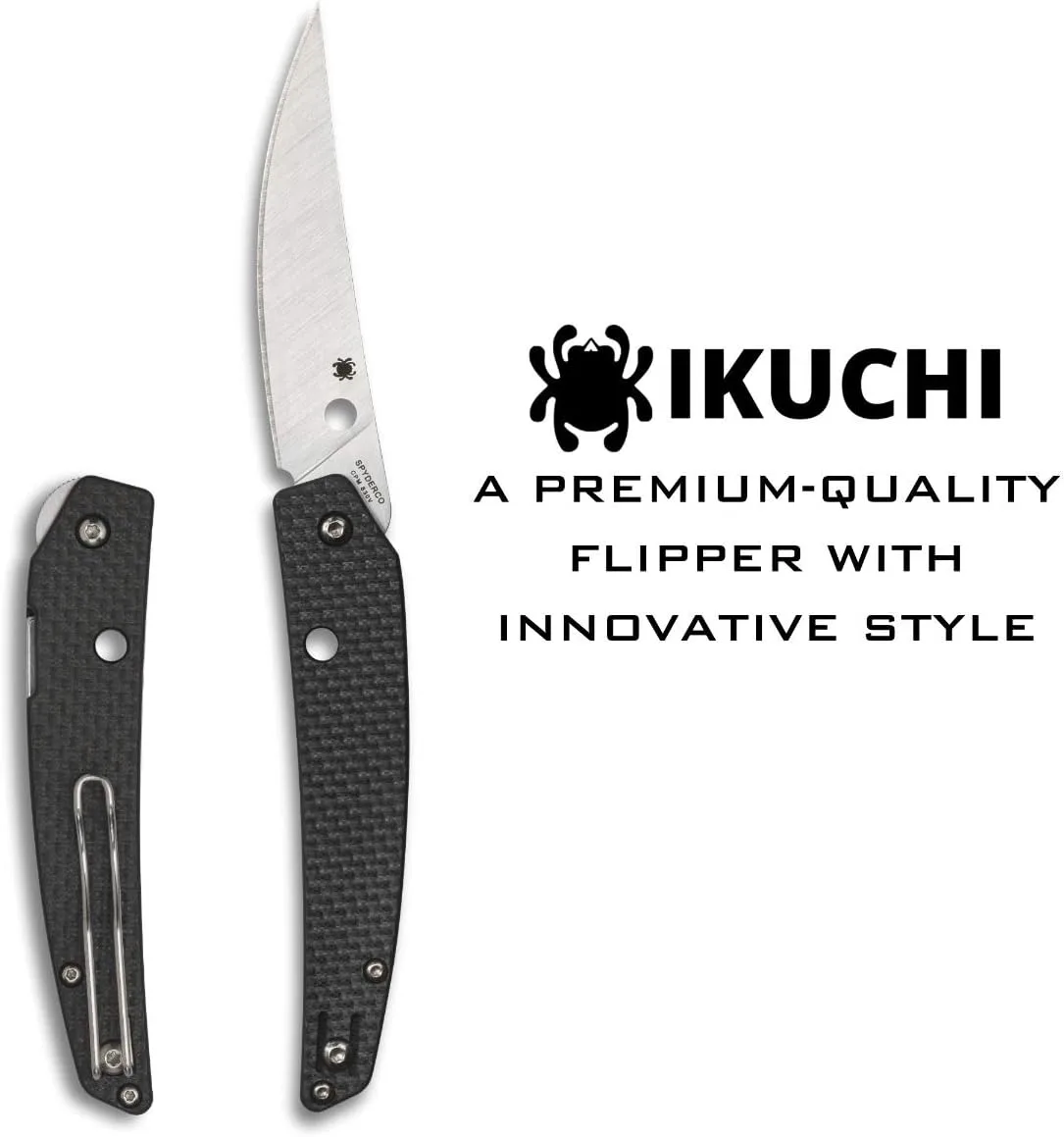 Spyderco Ikuchi Flipper Folding Utility Pocket Knife with 3.26" CPM S30V Stainless Steel Blade and Carbon Fiber G-10