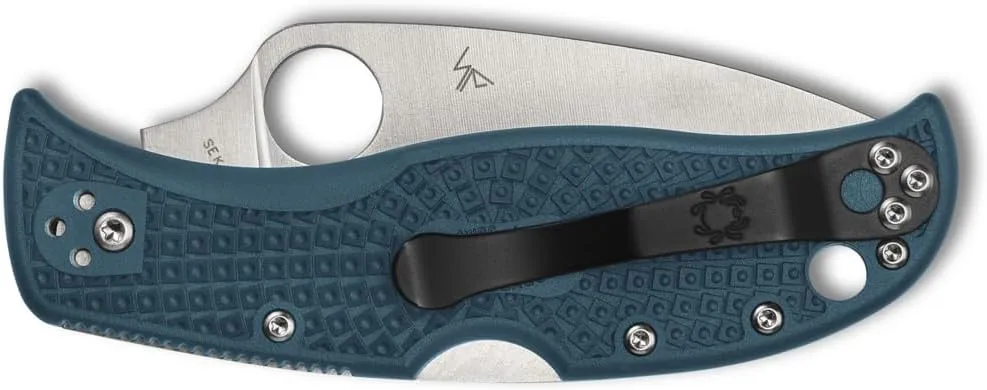 Spyderco Knives LeafJumper Lockback C262BLK390 Serrated K390 Steel Blue FRN Pocket Knife