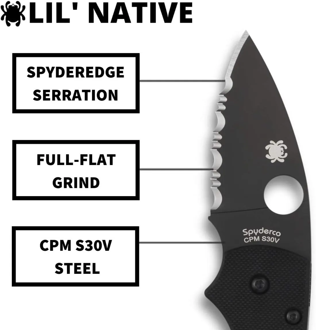 SPYDERCO Lil' Native Folding Knife - CPM S30V, Compression Lock