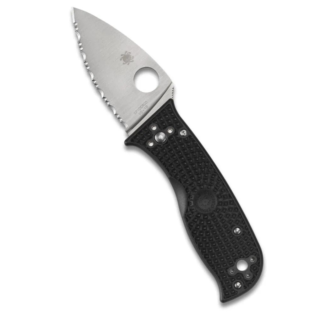 Spyderco Lil' Temperance 3 Lightweight Pocket Knife - SpyderEdge VG-10 Steel Blade with Bi-Directional Textured FRN Handle