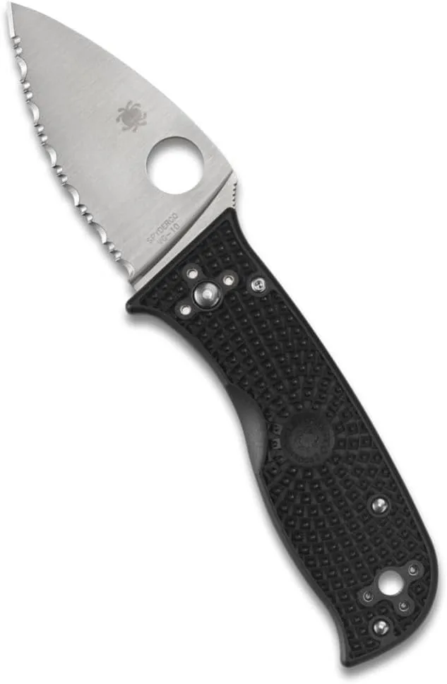 Spyderco Lil' Temperance 3 Lightweight Pocket Knife - SpyderEdge VG-10 Steel Blade with Bi-Directional Textured FRN Handle