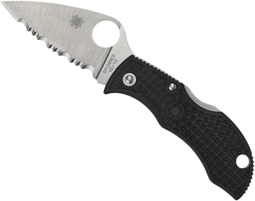 Spyderco Manbug Leaf Folding Pocket Knife with 1.9" VG-10 Steel Blade and FRN Handle - EDC Knife for Men and Women