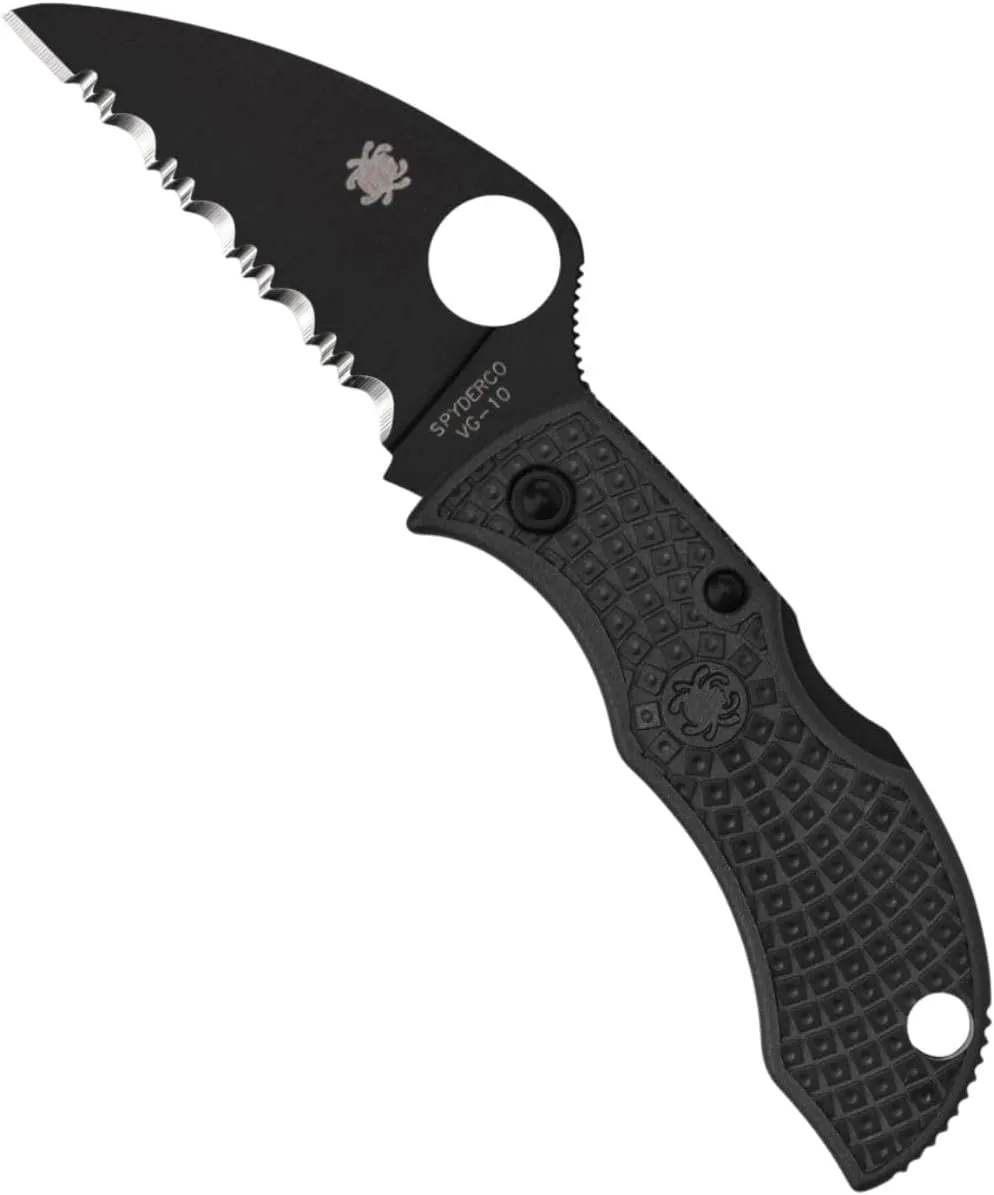 Spyderco Manbug Wharncliffe Folding Knife - VG-10 Steel with TiCN Blade Coating, FRN Handle, SpyderEdge - MBKWSBK