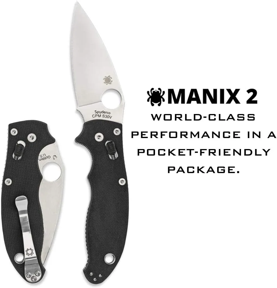 Spyderco Manix 2 Folding Knife with Ball Bearing Lock - PlainEdge