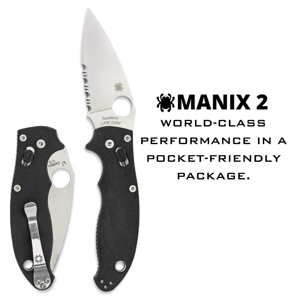 Spyderco Manix 2 Folding Knife with Ball Bearing Lock - PlainEdge