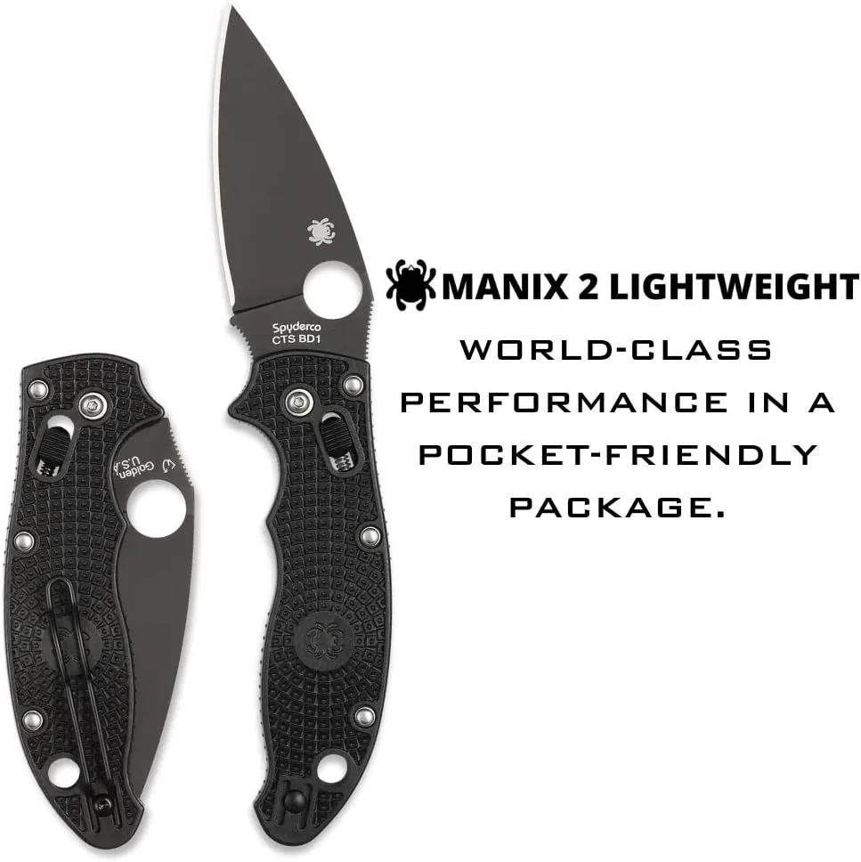Spyderco Manix 2 Folding Knife with Ball Bearing Lock - PlainEdge