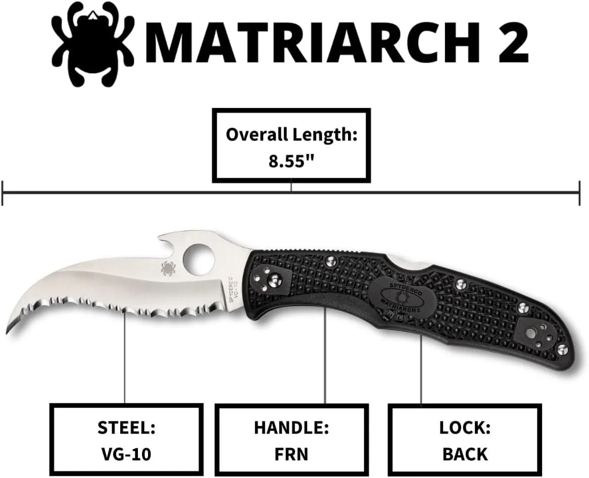 SPYDERCO Matriarch 2 Folding Knife with Emerson Opener