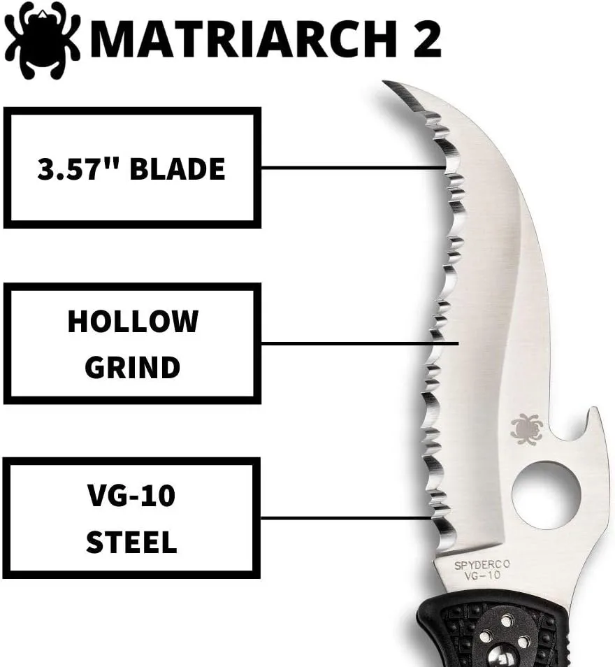 SPYDERCO Matriarch 2 Folding Knife with Emerson Opener