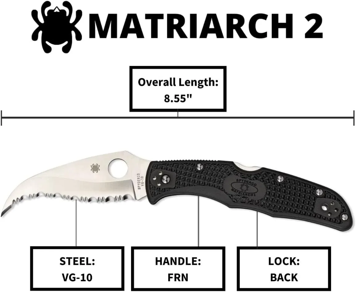 SPYDERCO Matriarch 2 Folding Knife with Emerson Opener
