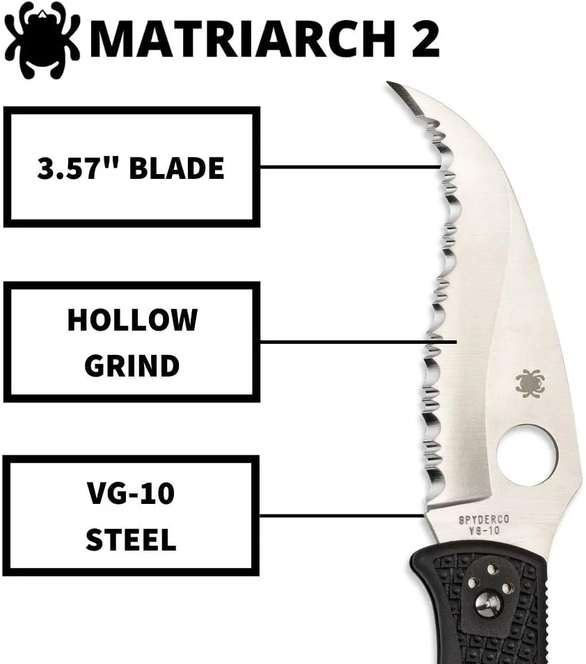 SPYDERCO Matriarch 2 Folding Knife with Emerson Opener