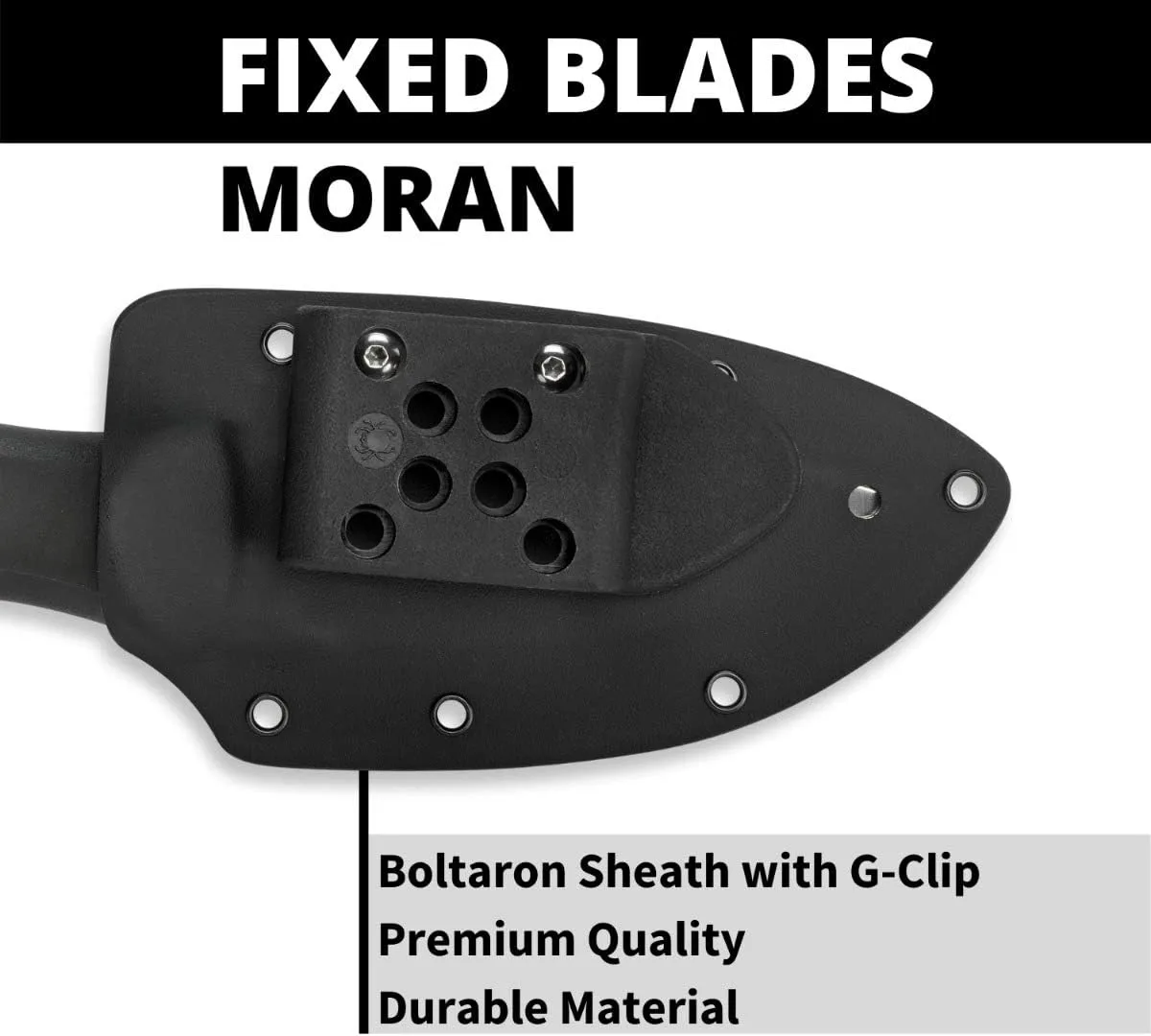 Spyderco Moran Drop Point Fixed Blade Knife with 3.92" VG-10 Stainless Steel Blade and Premium Custom-Molded Boltaron Sheath