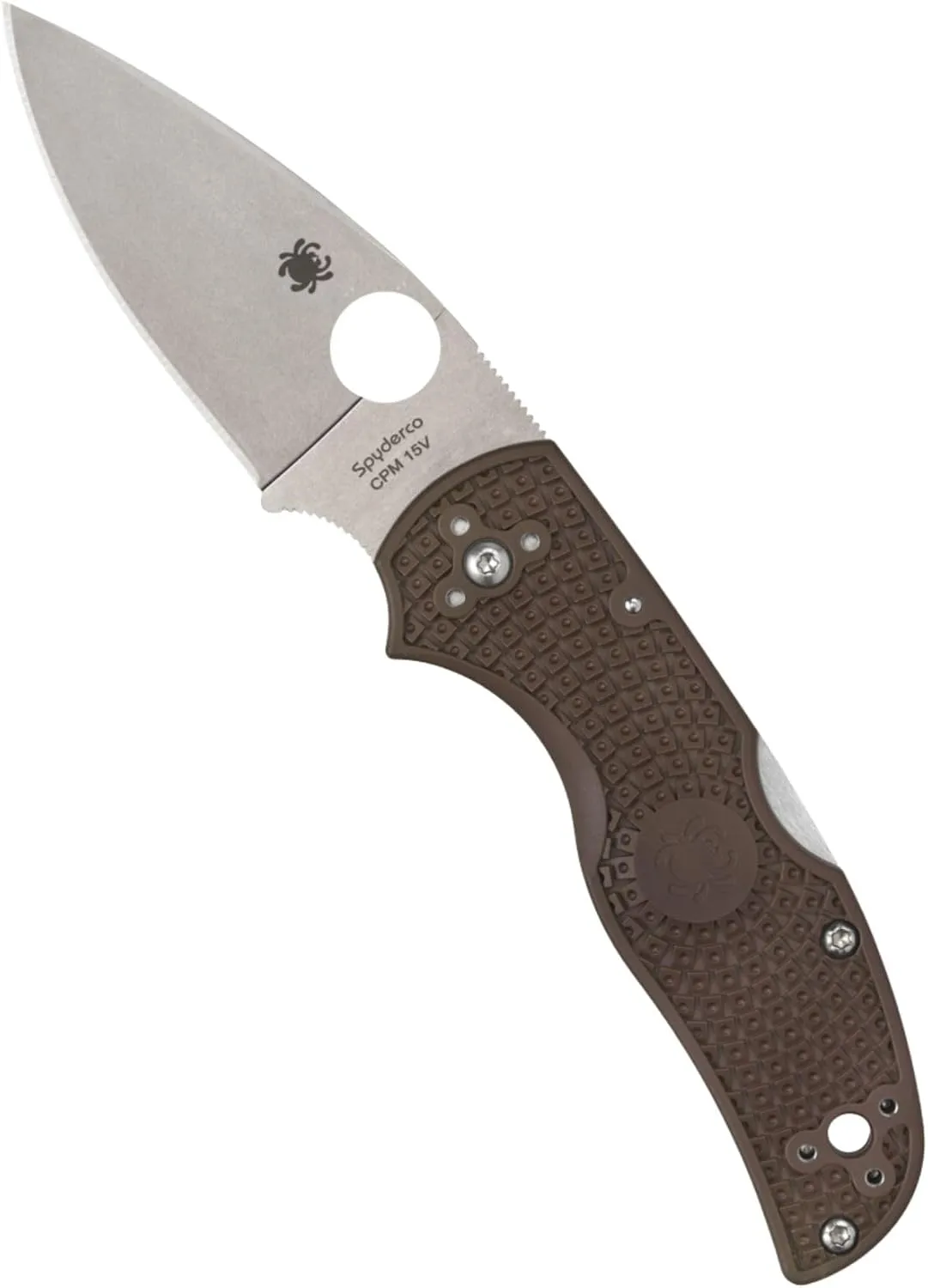 Spyderco Native5 Lightweight Folding Knife - CPM 15V Steel Blade with FRN Handle, 2.95" Blade Length, Brown
