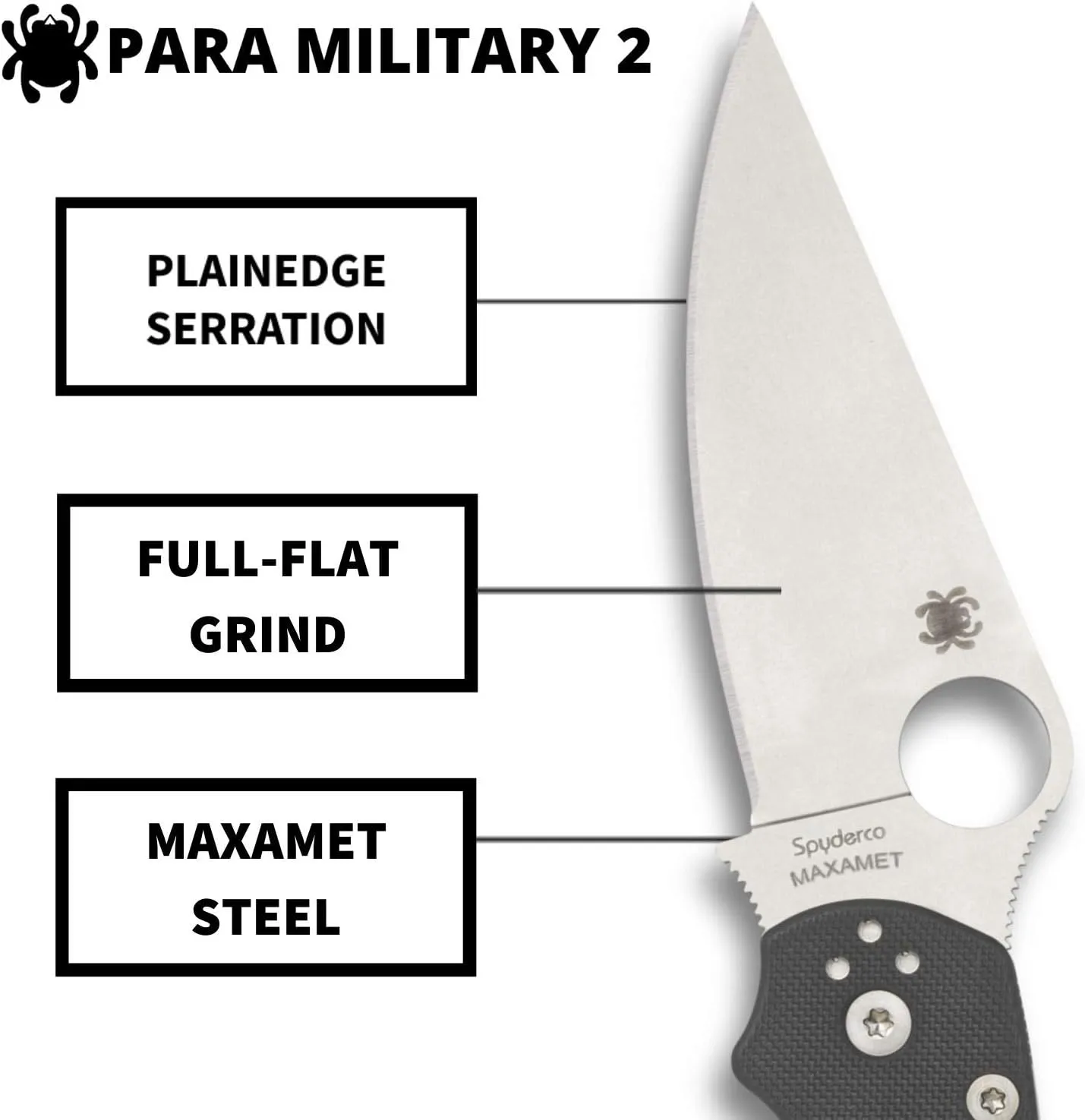 Spyderco Para Military 2 Folding Knife with G-10 Handle