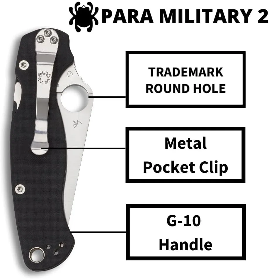 Spyderco Para Military 2 Folding Knife with G-10 Handle