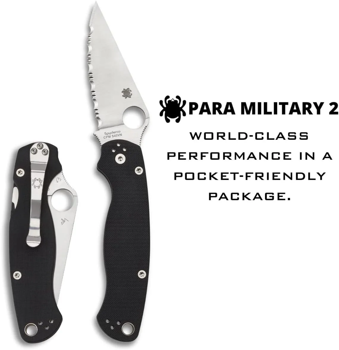 Spyderco Para Military 2 Folding Knife with G-10 Handle