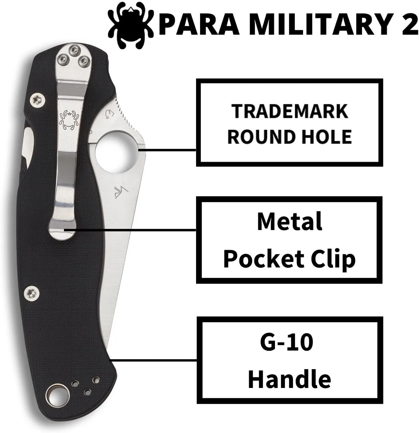 Spyderco Para Military 2 Folding Knife with G-10 Handle