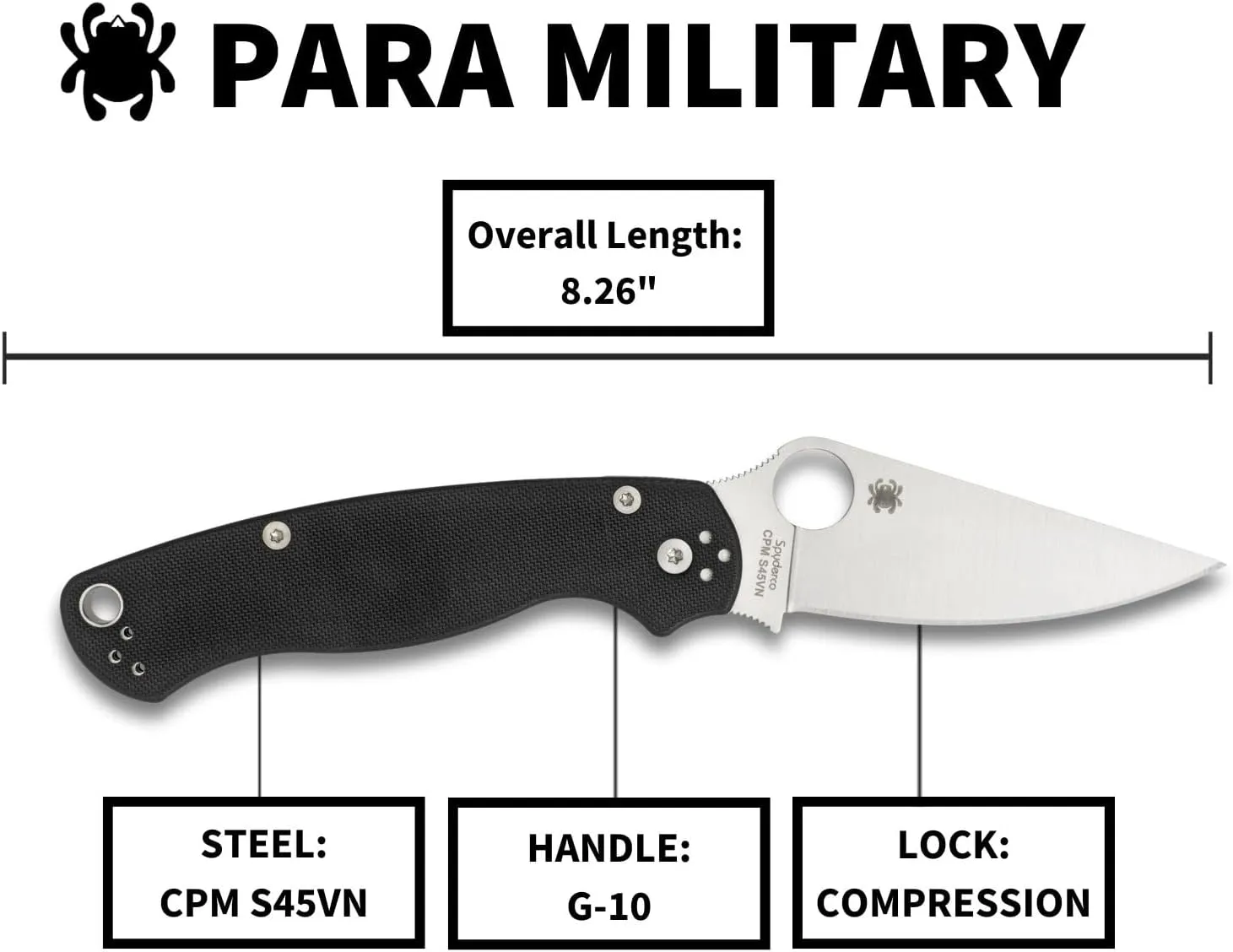 Spyderco Para Military 2 Folding Knife with G-10 Handle