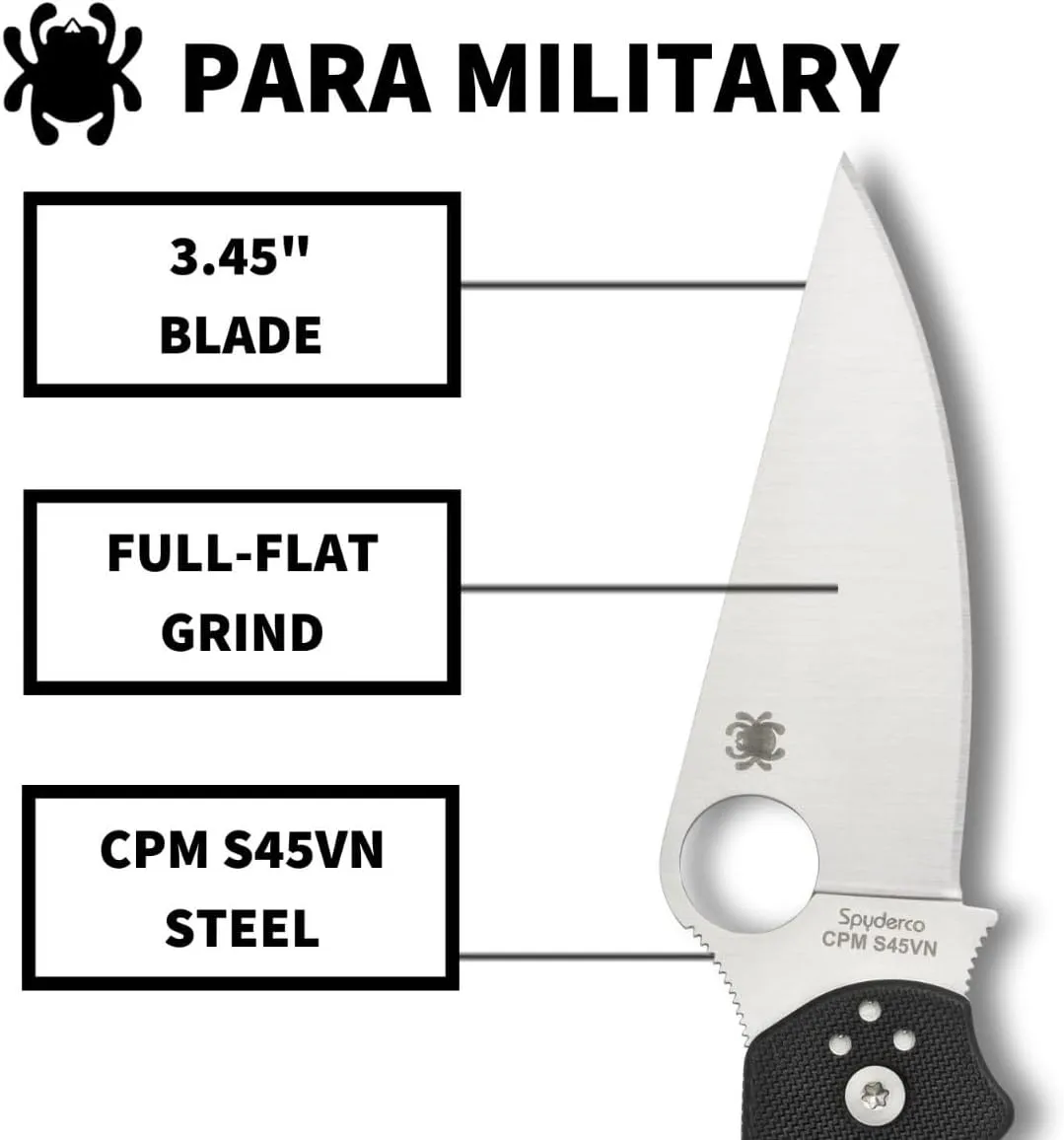 Spyderco Para Military 2 Folding Knife with G-10 Handle