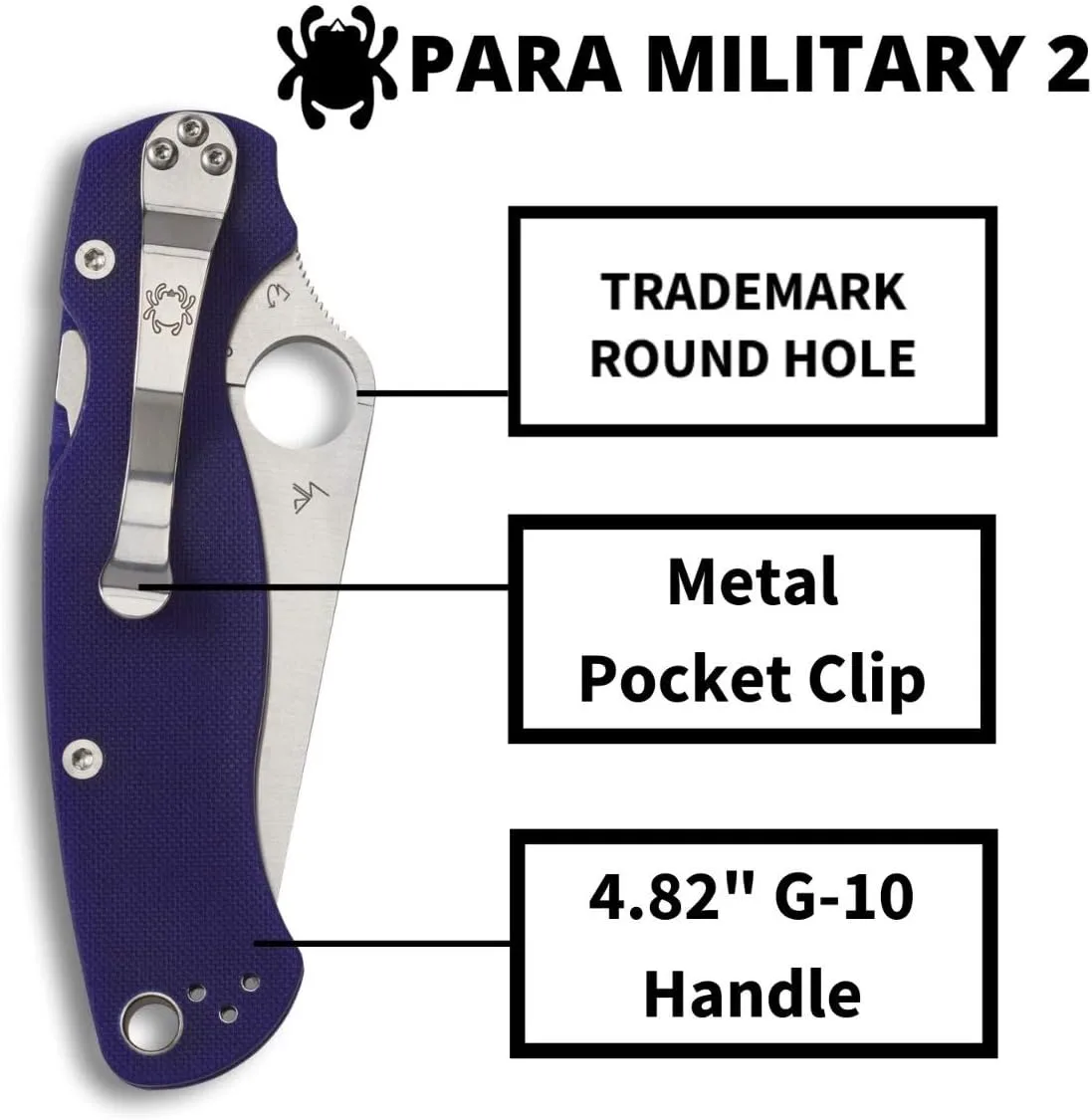 Spyderco Para Military 2 Folding Knife with G-10 Handle