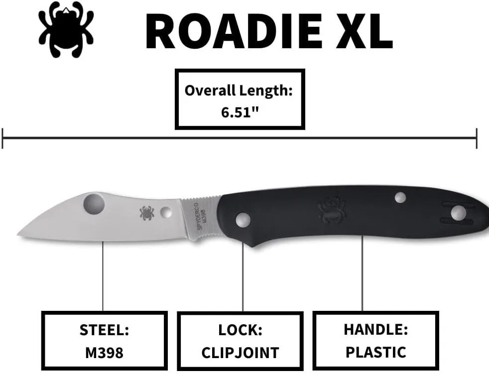 SPYDERCO Roadie XL Folding Knife with M398 Steel Blade