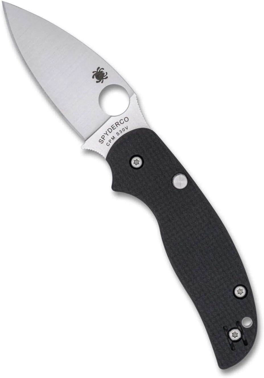 Spyderco Sage 6 Folding Knife - CPM S30V Steel Blade with Carbon Fiber/G-10 Laminate Handle, Button-Release Compression Lock