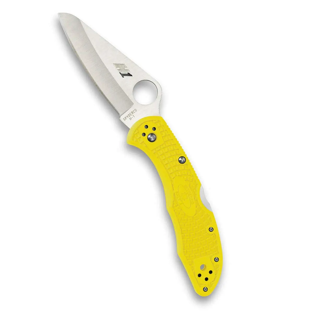 Spyderco Salt 2 Lightweight Knife with 3" H-1 Ultra-Corrosion Resistant Steel Blade and Yellow FRN Handle - PlainEdge