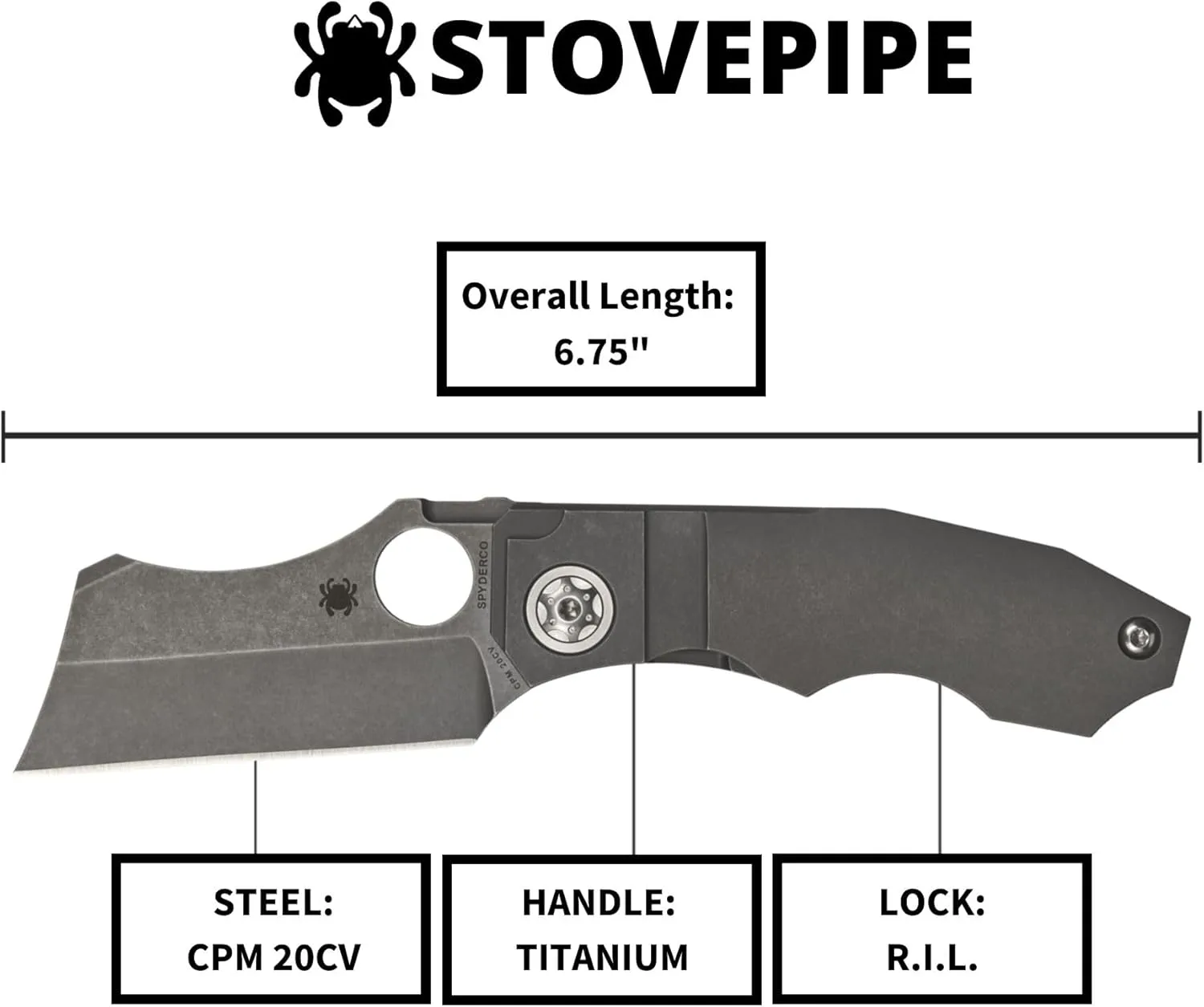 Spyderco C260TIP Stovepipe Titanium