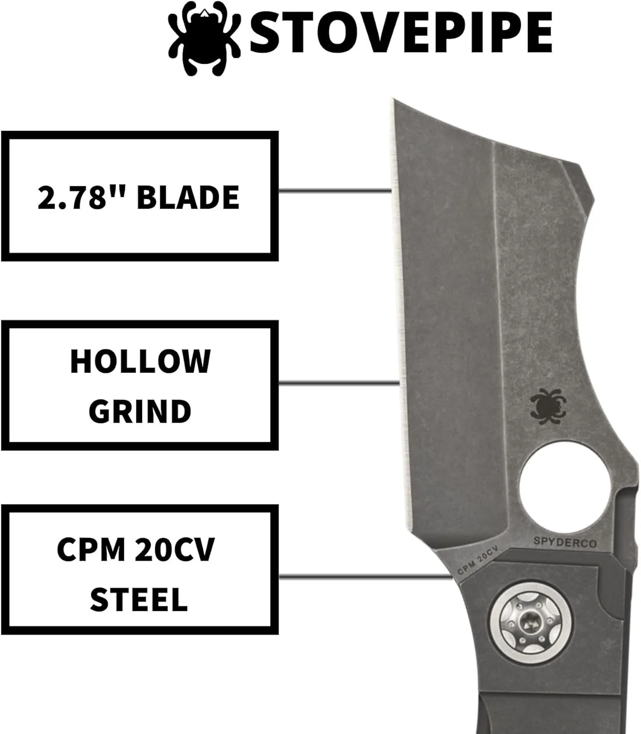 Spyderco C260TIP Stovepipe Titanium