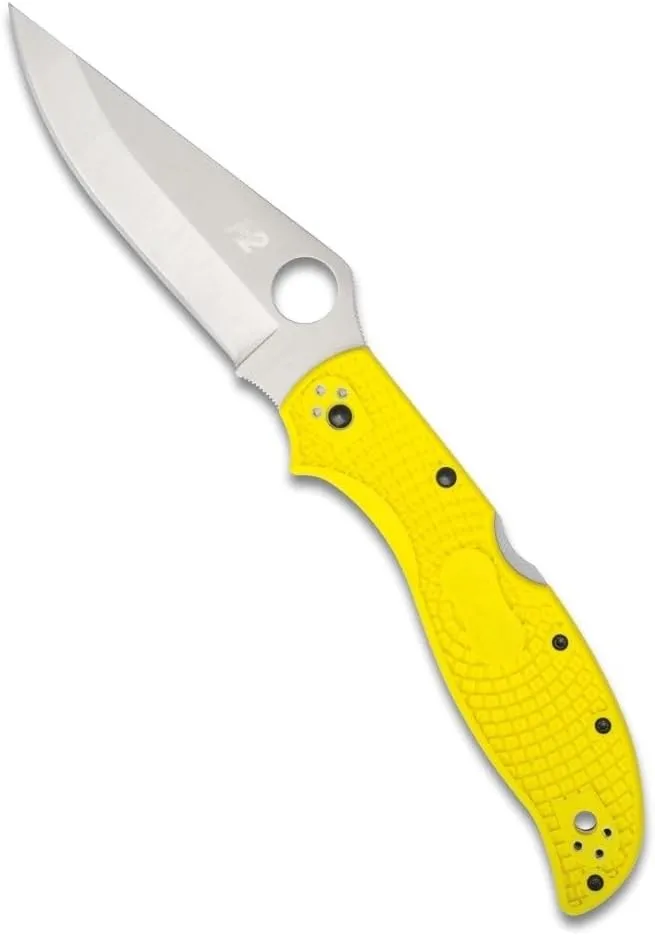 Spyderco Stretch 2 XL Lightweight Salt Folding Pocket Knife with 3.99 Inch H-2 Tool Steel Blade - PlainEdge - C258PYL