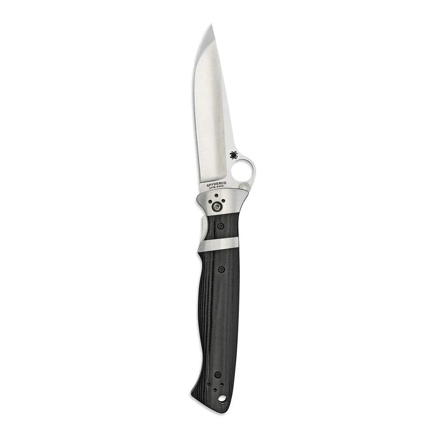 Spyderco Vallotton Sub-Hilt Specialty Knife with 3.70" CPM S30V Premium Stainless Steel Blade and Black Textured G-10 Handle