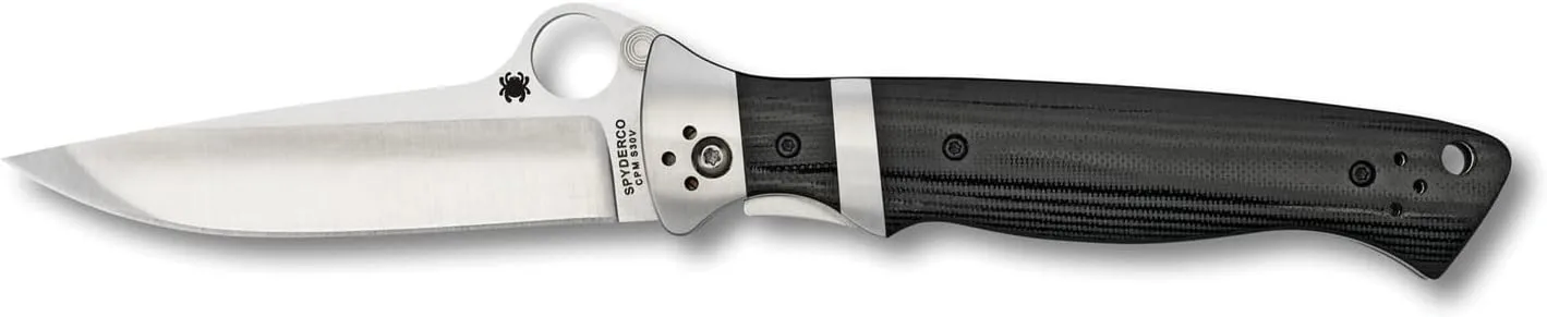 Spyderco Vallotton Sub-Hilt Specialty Knife with 3.70" CPM S30V Premium Stainless Steel Blade and Black Textured G-10 Handle