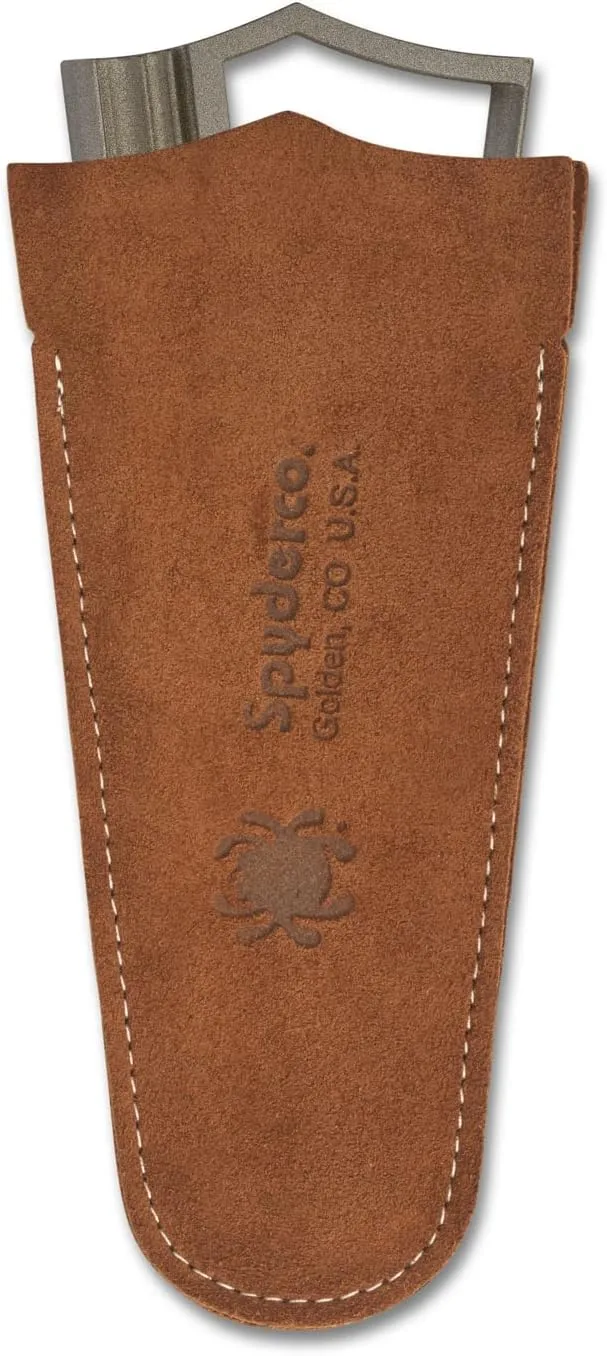 Spyderco Webfoot Sharpener - Carbon Steel Design with Cubic Boron Bitride Coating - Includes Suede Pouch and Base - 308CBN