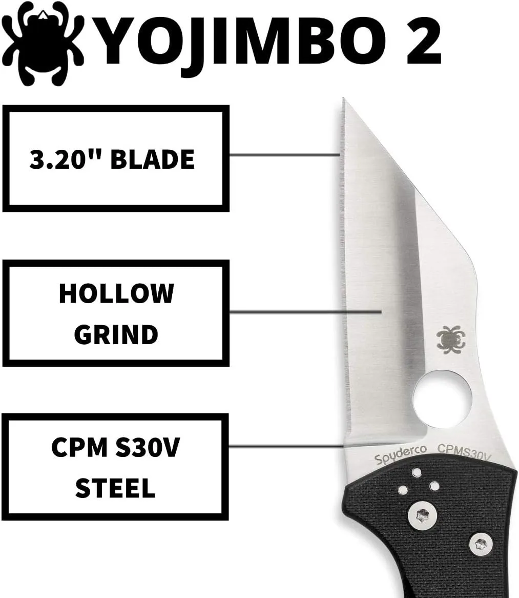 Spyderco Yojimbo 2 Folding Tactical Knife - Wharncliffe