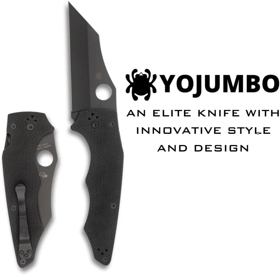 Spyderco YoJumbo Specialty Knife with Black Wharncliffe Blade and Black Coarse-Textured G-10 Handle - PlainEdge - C253GPBBK